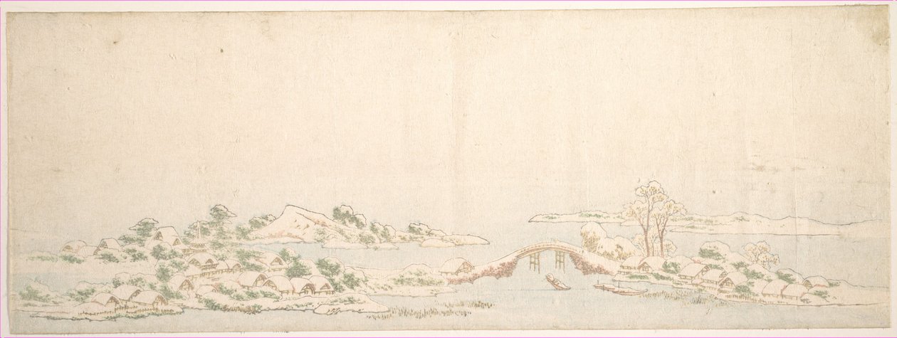 Winterlandschap door Katsushika Hokusai