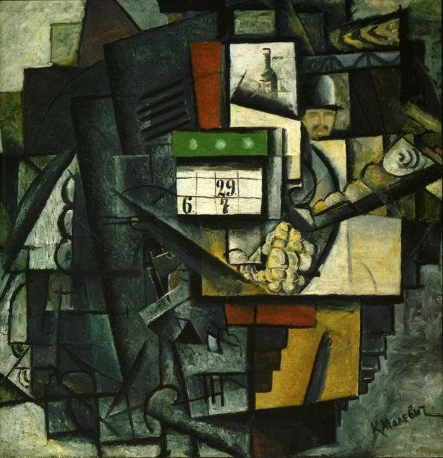 Dame op een Tramstation door Kazimir Severinovich Malevich