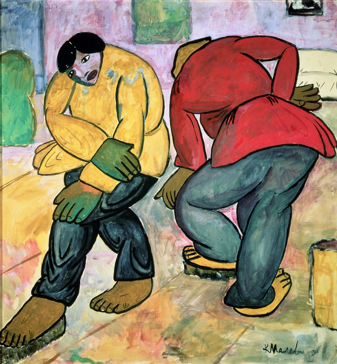 De vloerpoetsers, 1911 door Kazimir Severinovich Malevich