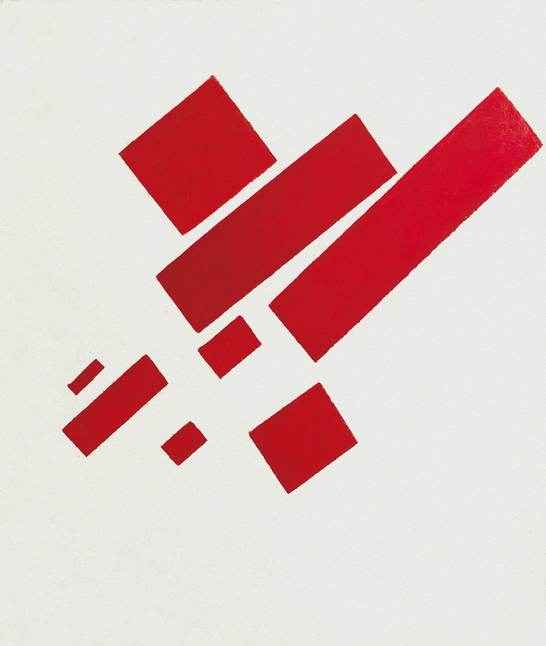 Acht rode rechthoeken door Kazimir Severinovich Malevich