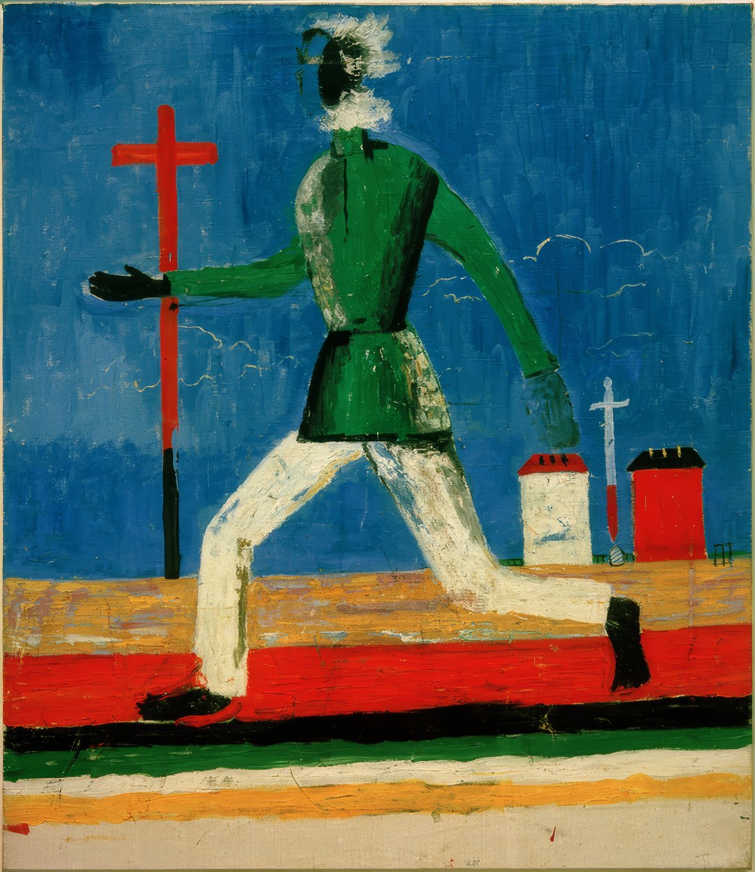 Rennende man door Kazimir Severinovich Malevich