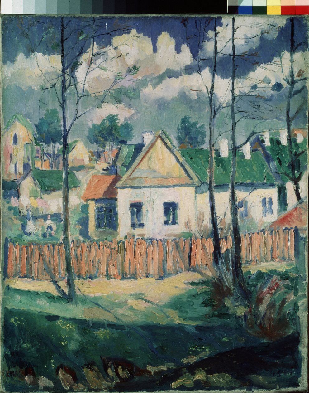 Lente. Landschap met een klein huis door Kazimir Severinovich Malevich