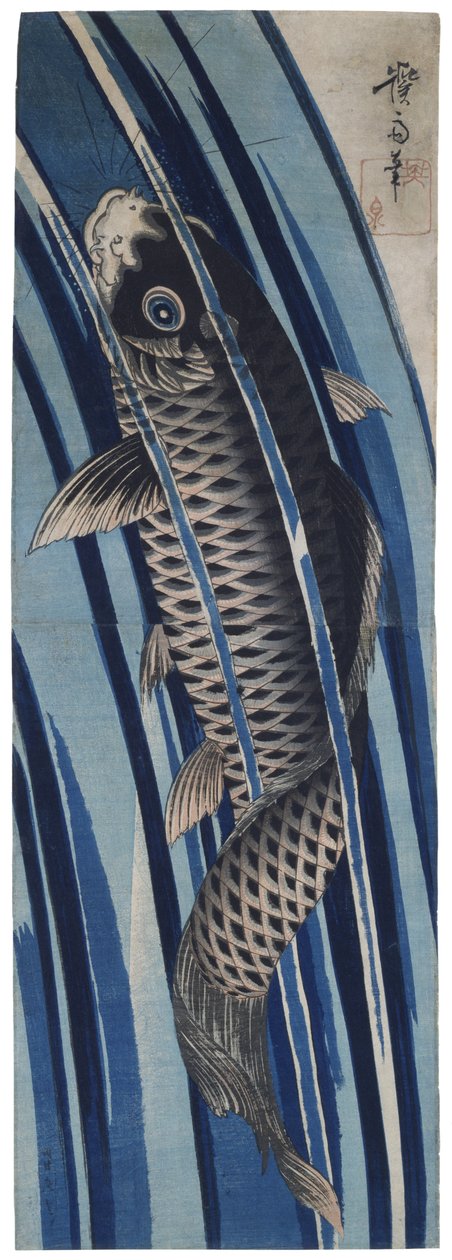 Karper (houtsnede) door Keisai 1790 1848 Eisen