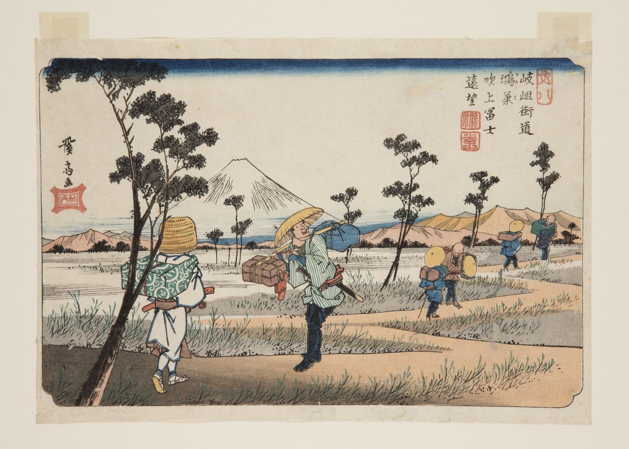 Nr. 8, K?nosu: Ver Uitzicht op Fuji bij Fukiage door Keisai Eisen