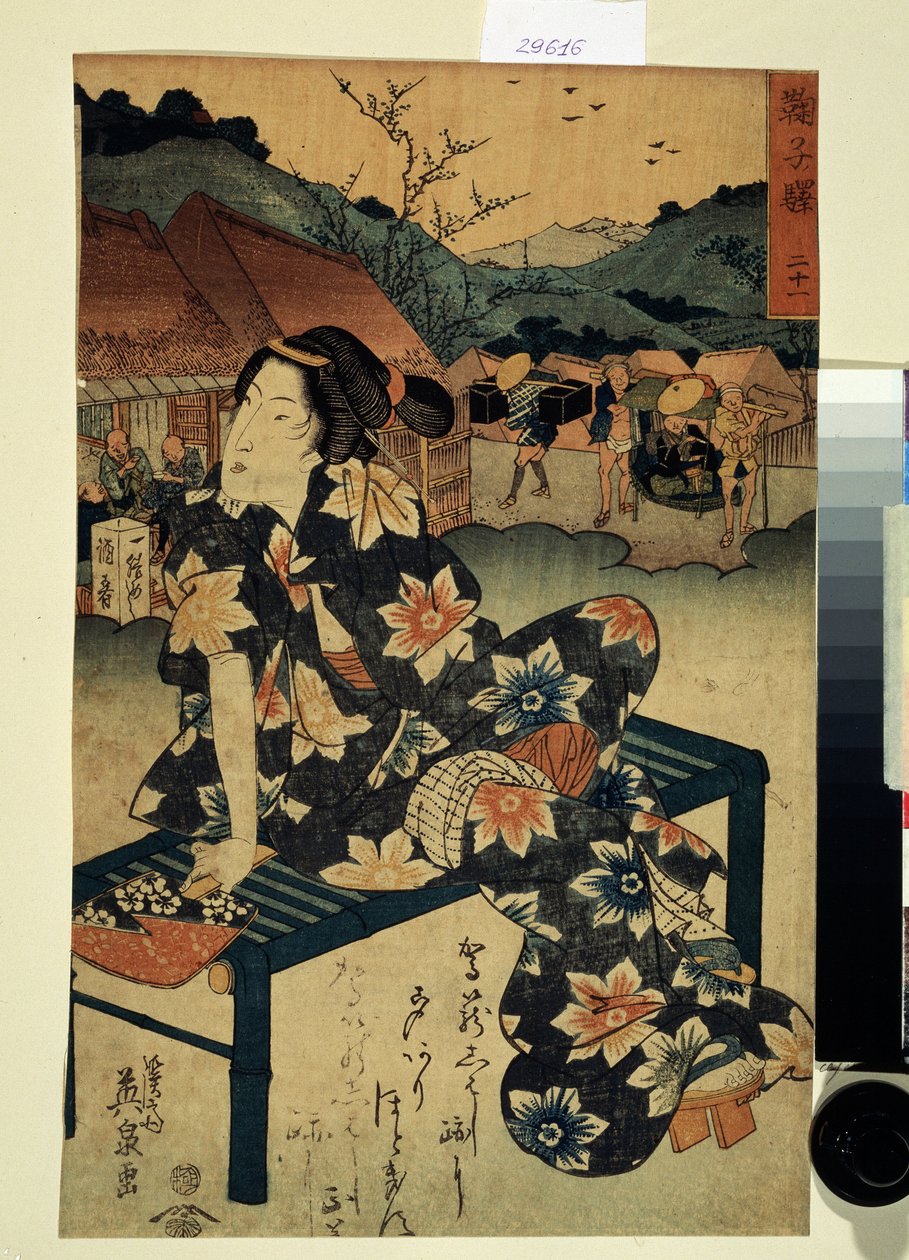 Serie over de schoonheden van Tokaido: "Mariko, station 21" door Keisai Eisen