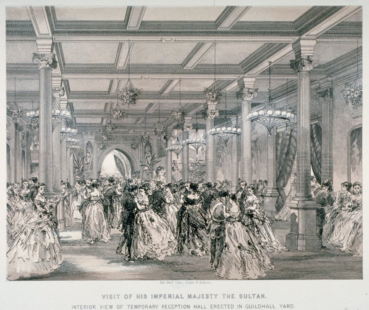Ontvangst voor de Sultan van Turkije, Guildhall, City of London, 1867 door Kell Brothers