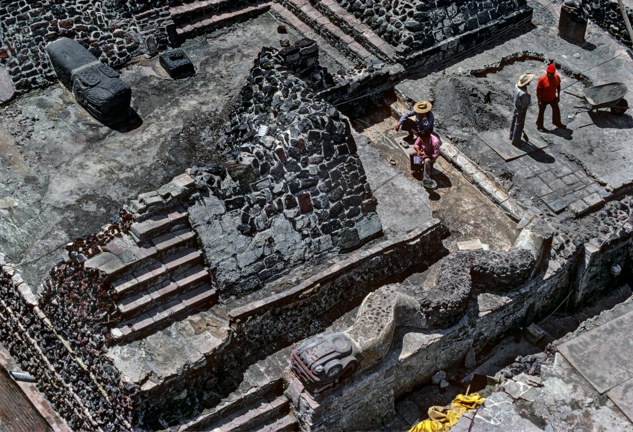 Tenochtitlan, Templo Mayor, Azteeks, Kalender, Mexico, Archeologie, Mexico-Stad door Kenneth Garrett