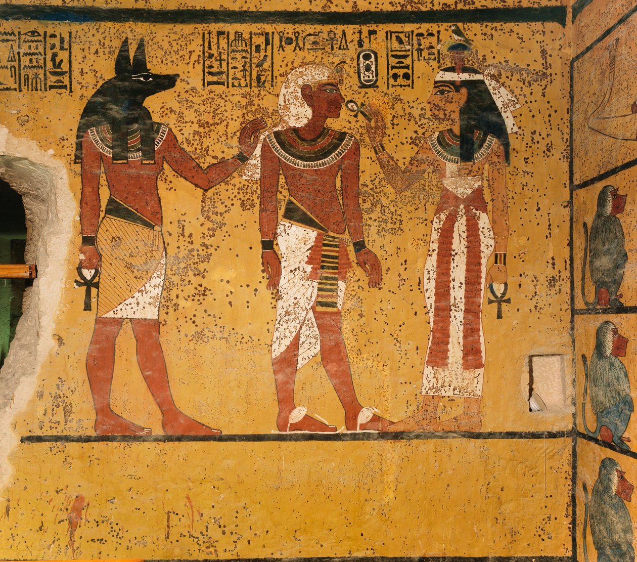 Muurschildering in het graf van Koning Toetanchamon, Egypte, Nieuwe Rijk, Toetanchamon, Vallei..., 2003 (foto) door Kenneth Garrett