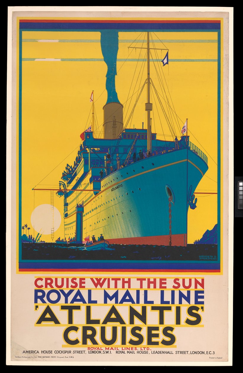 Cruiseschip poster: Royal Mail Line, Atlantische Cruises, 