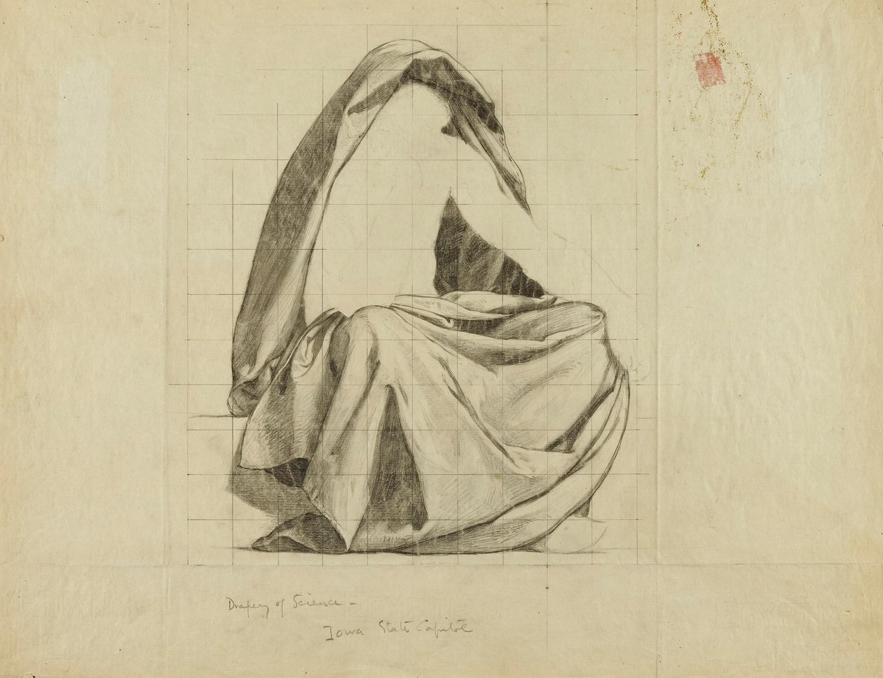 (Rotunda van het Capitool van de staat Iowa) (Wetenschap, studie voor panel) door Kenyon Cox