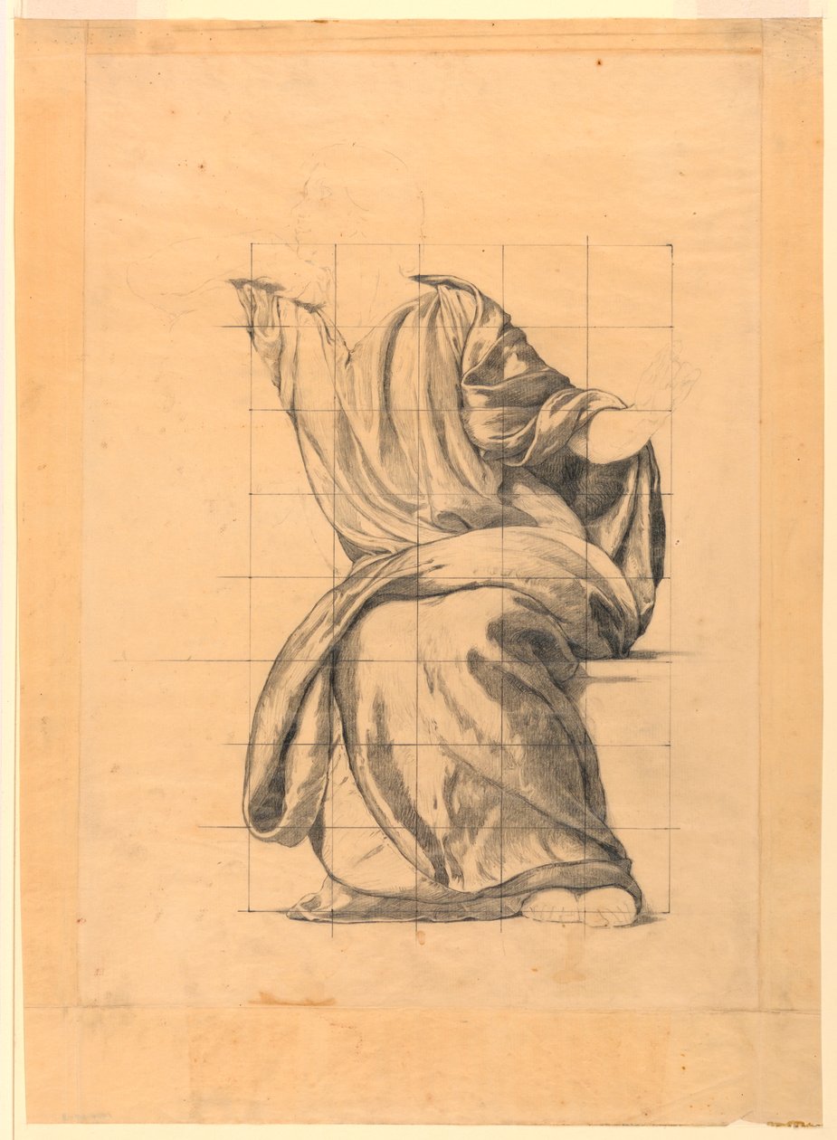 Draperiestudie voor Vredesfiguur in 