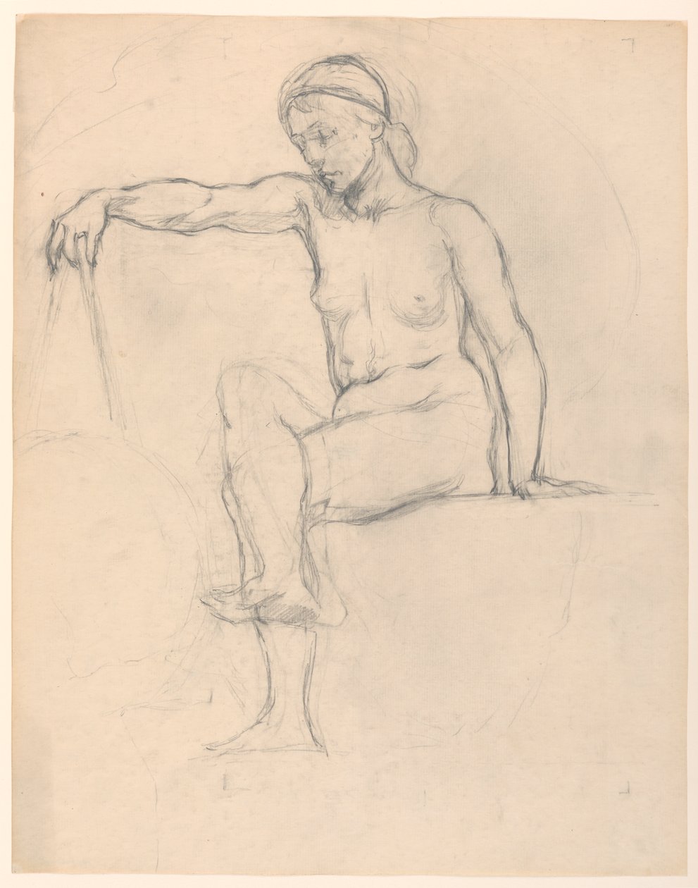 Studie voor "Astronomie," "De Wetenschappen," Library of Congress, Washington D.C. door Kenyon Cox