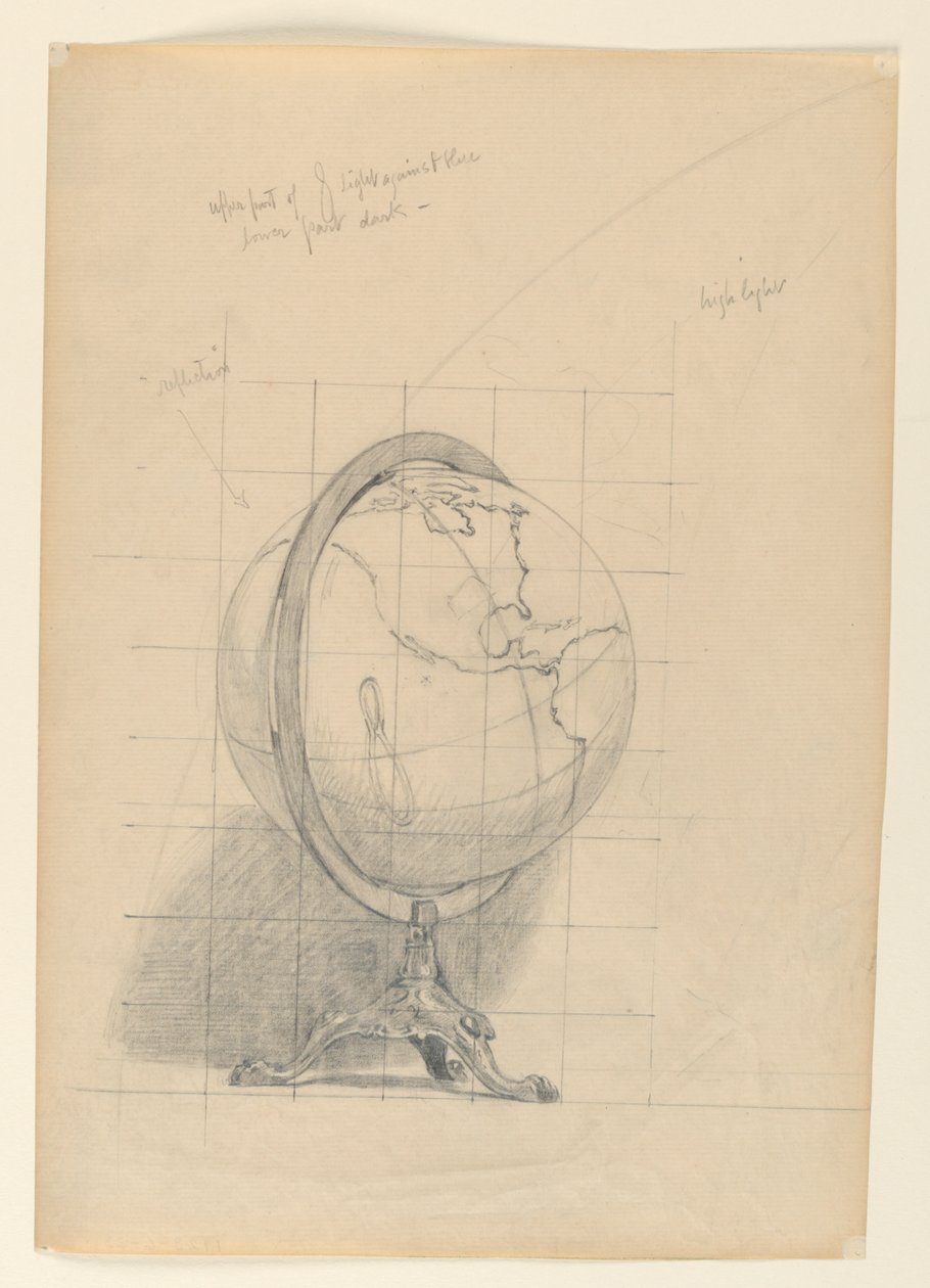Studie voor Wiskunde, De Wetenschappen, Bibliotheek van het Congres, Washington D.C. door Kenyon Cox
