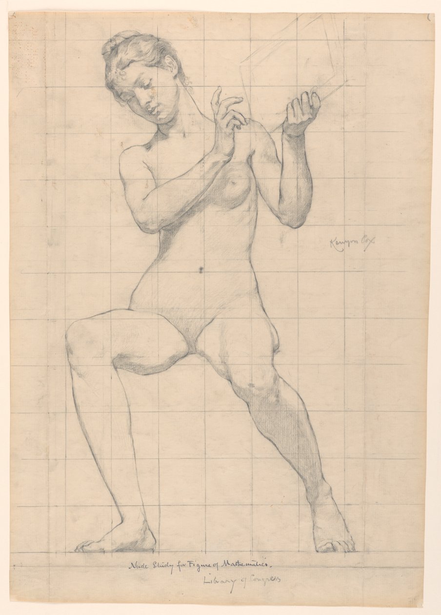 Studie voor "Wiskunde," "De Wetenschappen," Library of Congress, Washington D.C. door Kenyon Cox