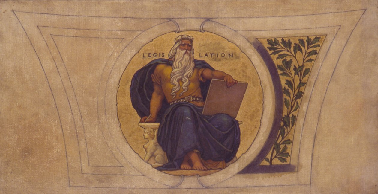 Studie voor mozaïek, Wisconsin State Capitol, Wetgeving, ca. 1913 door Kenyon Cox