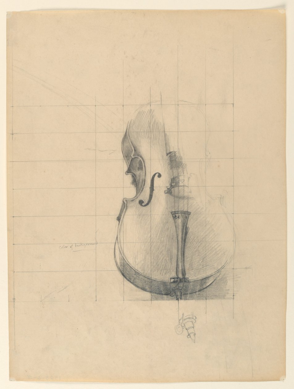 Studie voor "Muziek," "De Kunsten," Bibliotheek van het Congres, Washington D.C. door Kenyon Cox