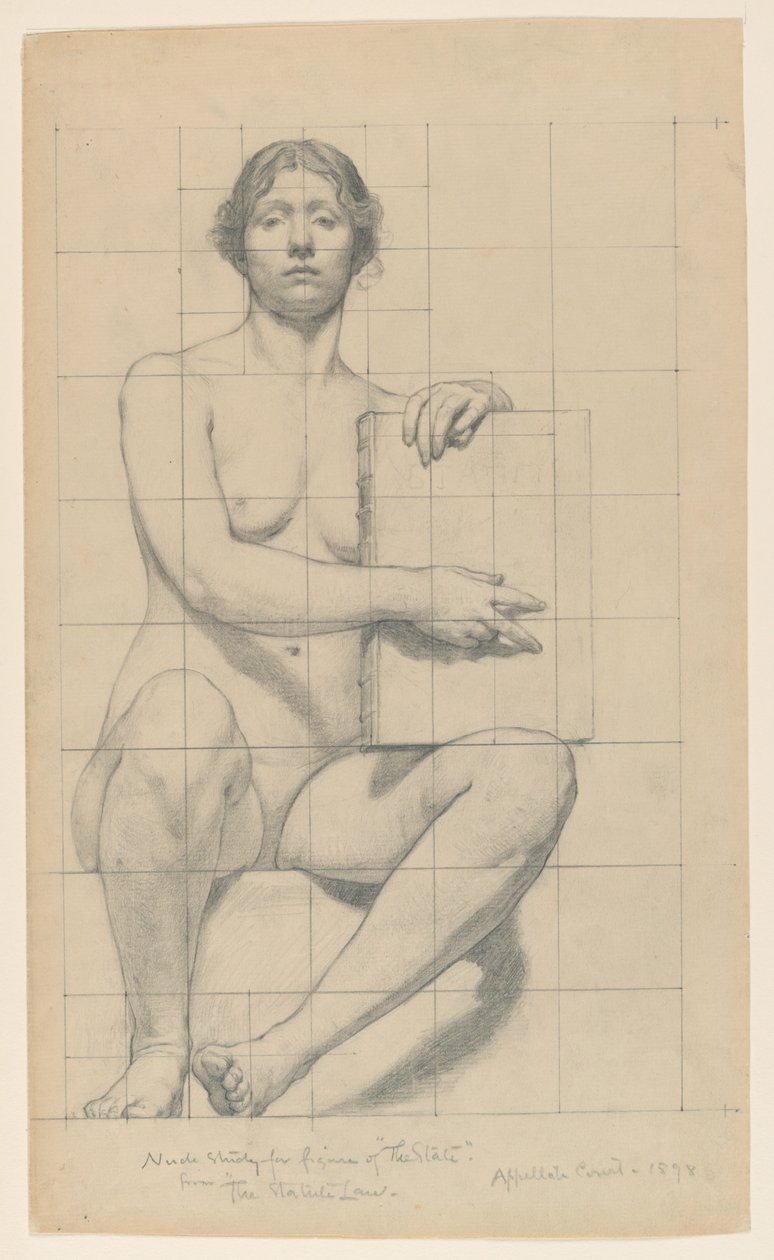 Studie voor "De Staat," "De Heerschappij van de Wet," Appellate Division Court House, New York, NY door Kenyon Cox