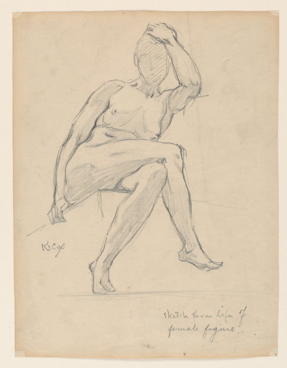 Studie van een vrouwelijke figuur door Kenyon Cox