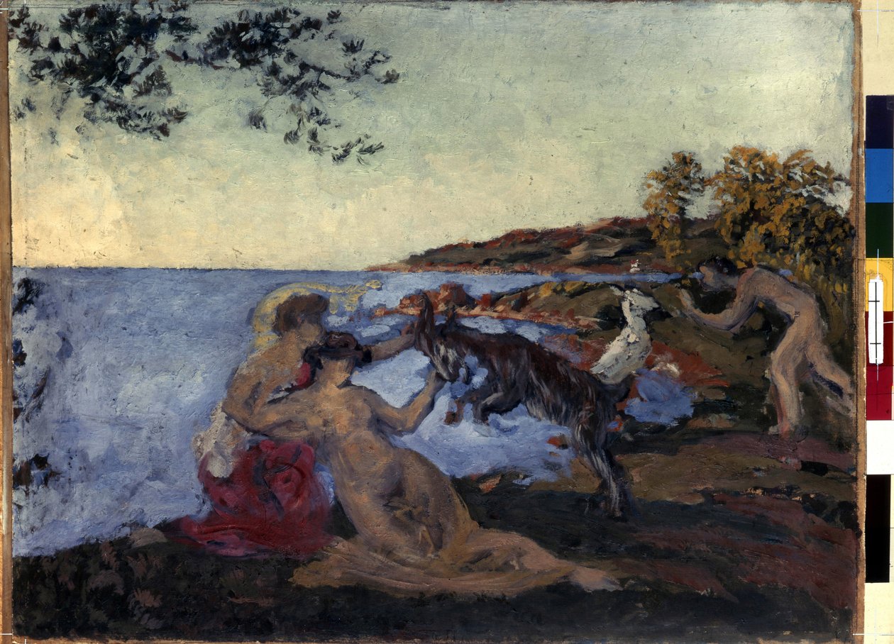 Mythologisch motief. Schilderij van Ker Xavier Roussel (1867-1944), ca. 1903. Olie op karton. Nabis. Afm: 47x62cm. Hermitage Museum, Sint-Petersburg door Ker Xavier Roussel