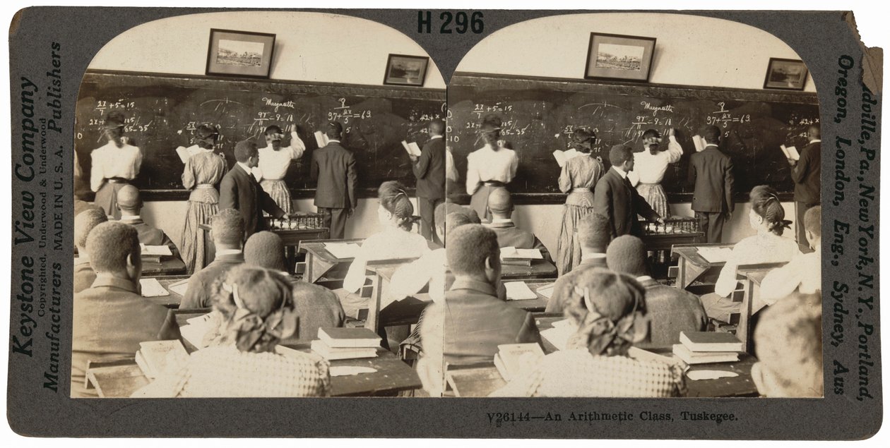 "Een rekenles, Tuskegee, Alabama",c. 1900 (foto) door Keystone View Company