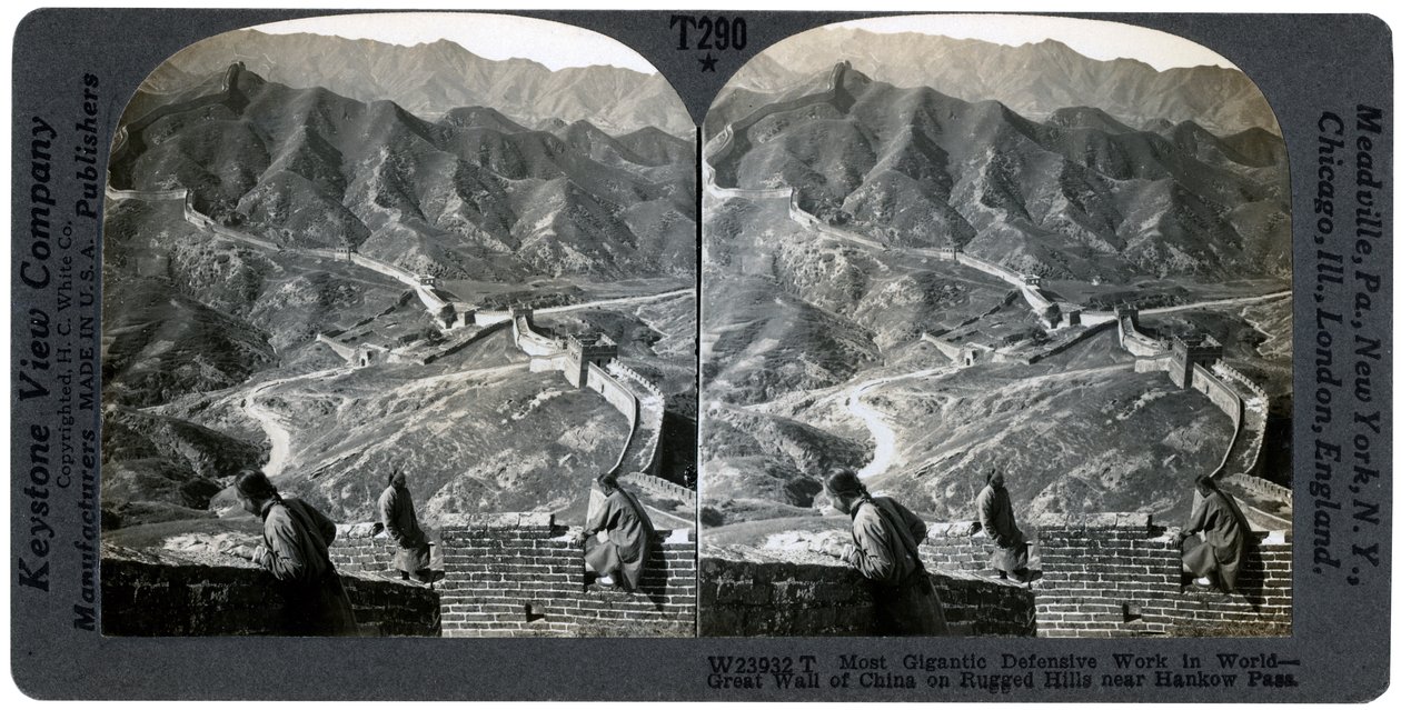 Grote Muur van China, nabij Hankow Pass, China door Keystone View Company