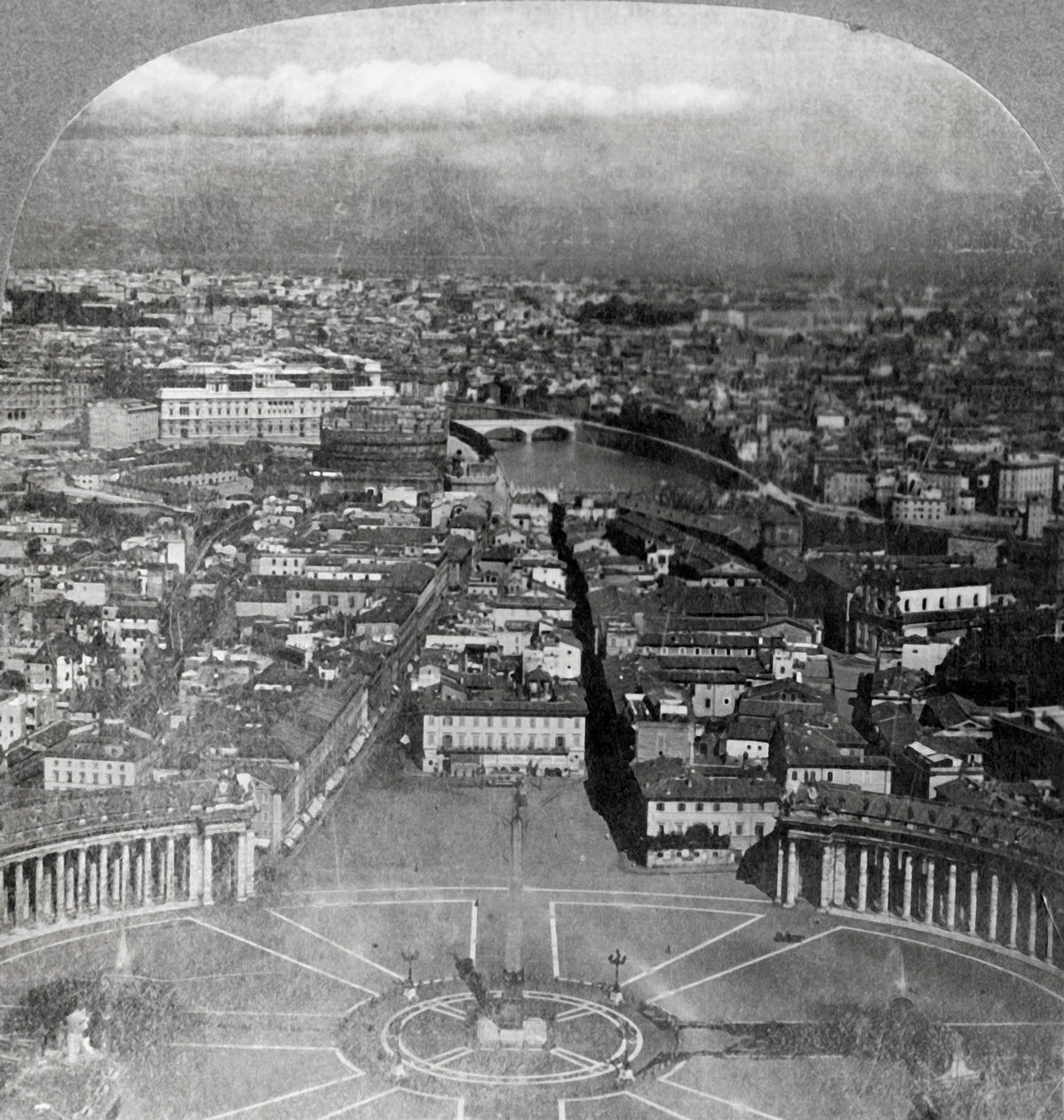 Rome, de Eeuwige Stad, vanaf het balkon van de Sint-Pieter, Italië, 1904 door Keystone View Company