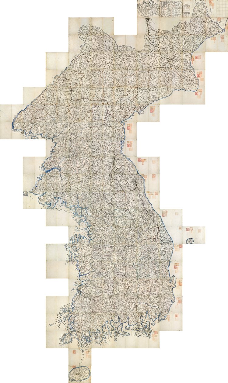 Daedongyeojido (De Grote Kaart van het Oostland) door Kim Jeong ho