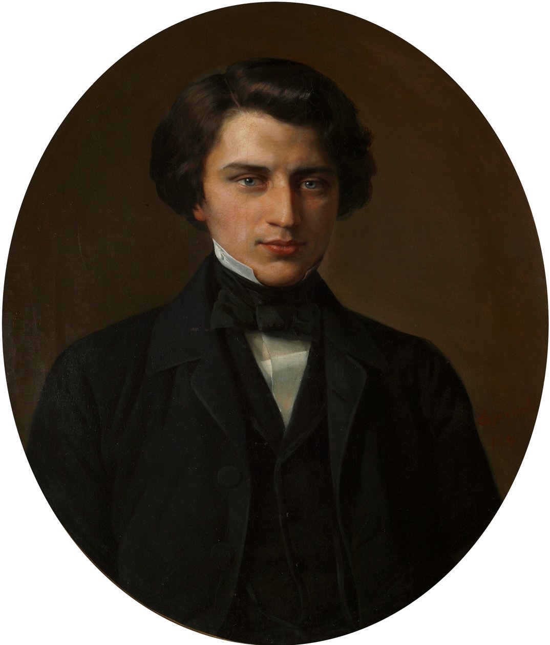 Portret van de dichter Vladimir Zhemchuzhnikov, 1830-1884, 1854 door Kirill Antonovich Gorbunov