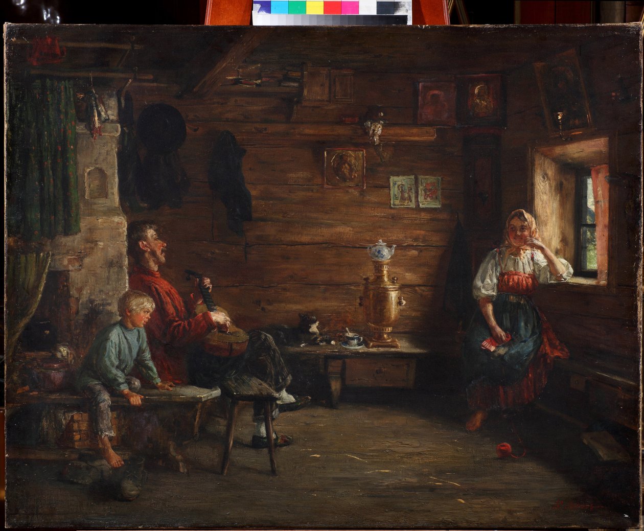 Familie Idylle door Kirill Vikentievich Lemoch