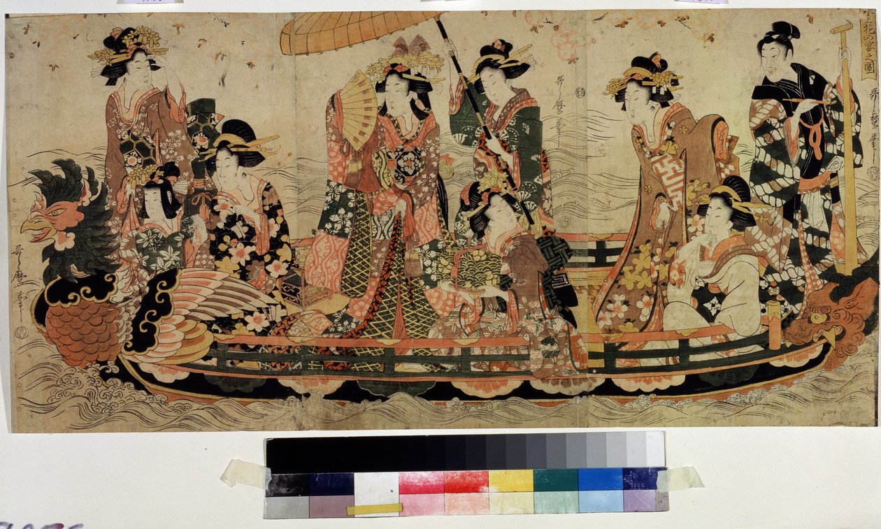 Kersenbloesem bekijken (Hanami) door Kitagawa II Utamaro