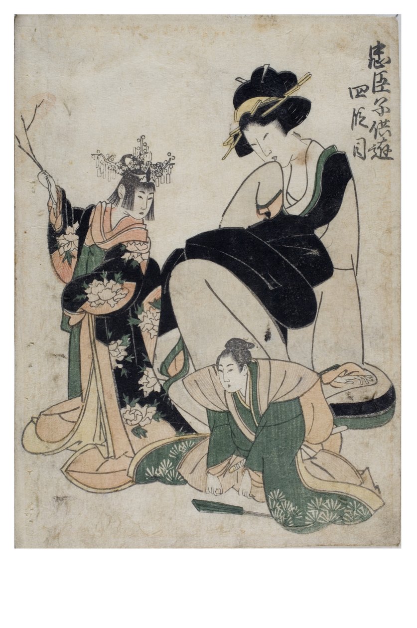 Speelse Kinderen Chushingura (De Schatkamer van Loyale Retainers) Act 4 door Kitagawa II Utamaro