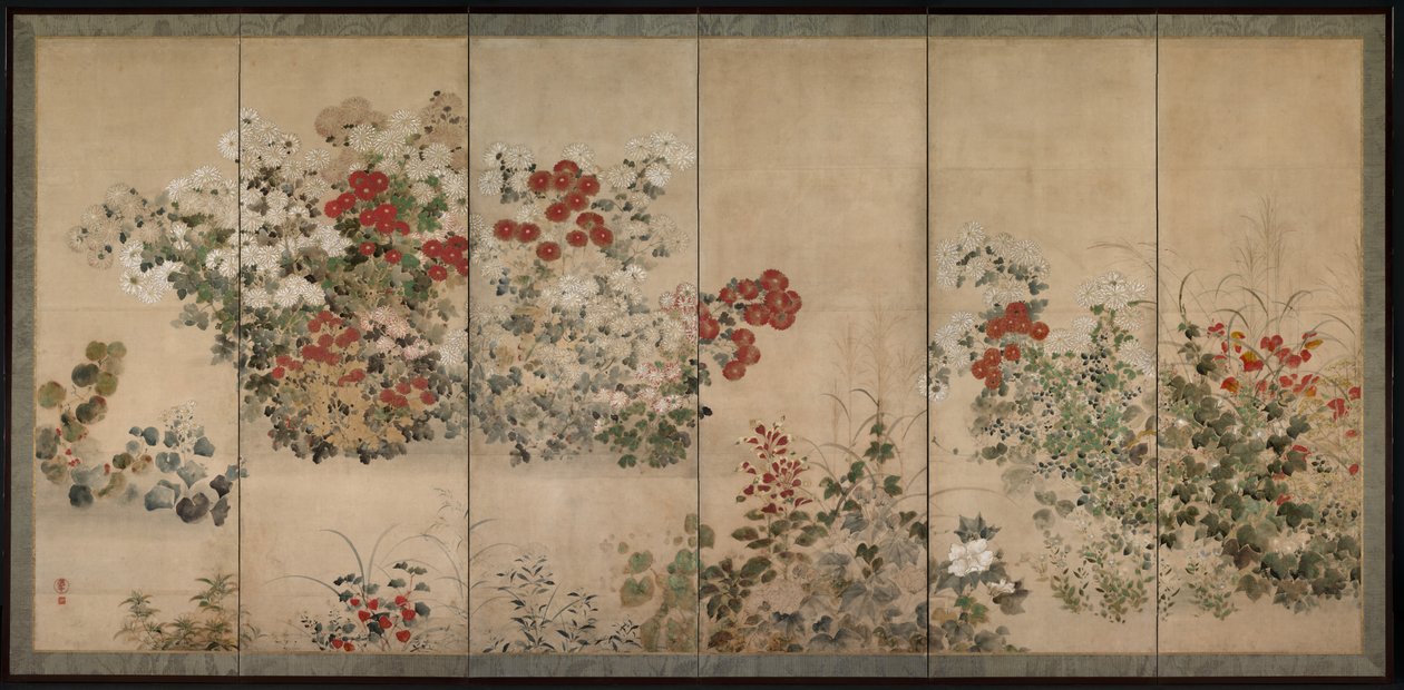 Bloemen van de vier seizoenen door Kitagawa Sosetsu