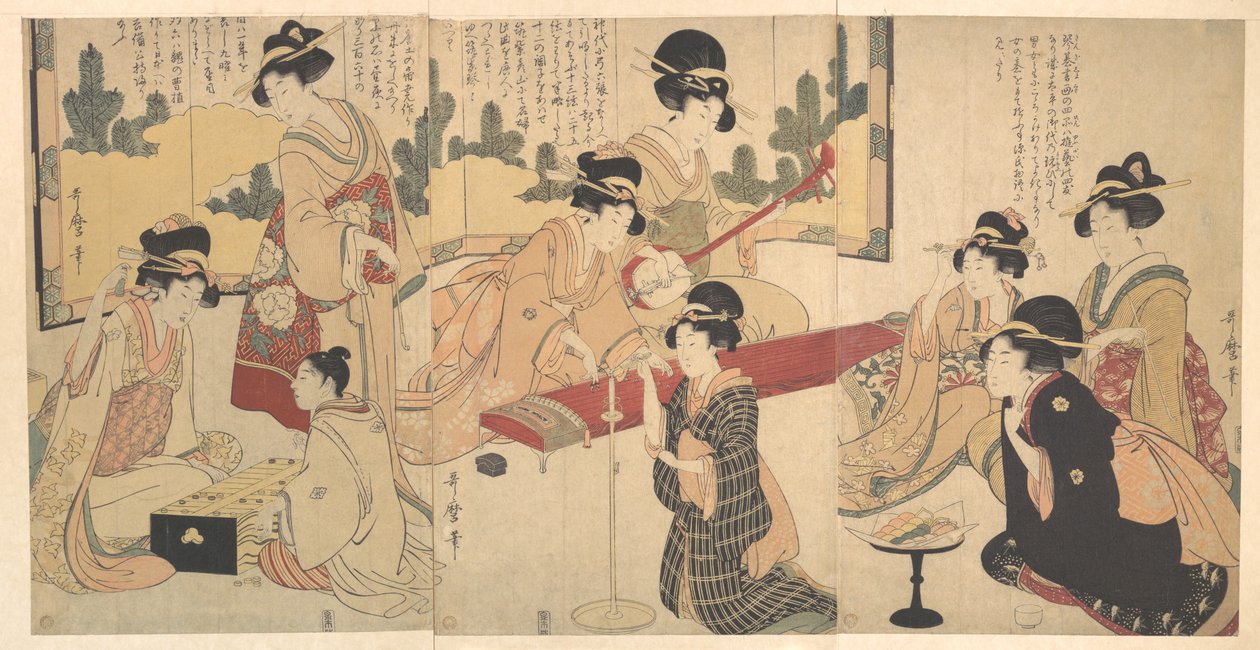 Een vrolijk avondfeest door Kitagawa Utamaro