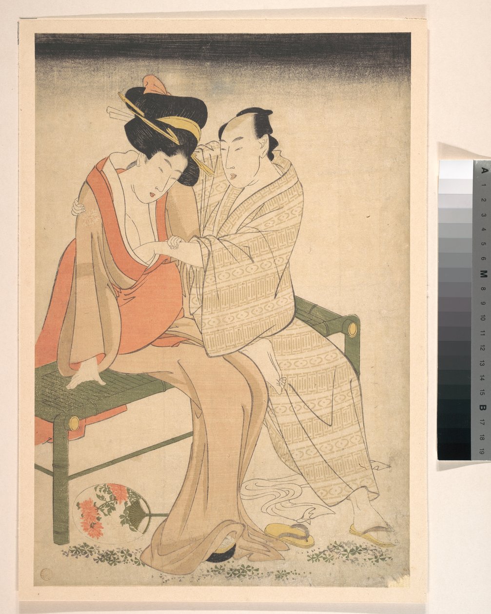 Een paar geliefden door Kitagawa Utamaro