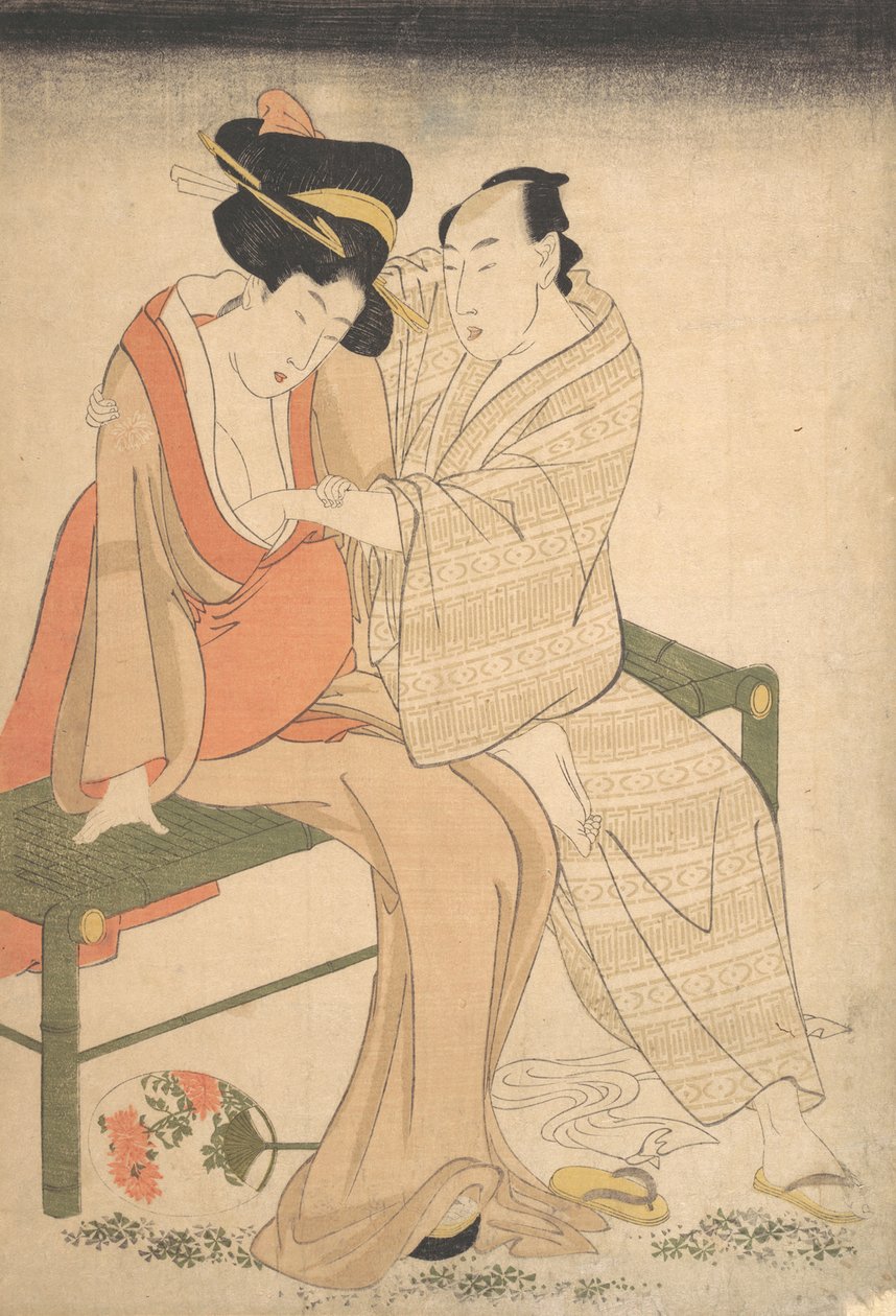 Een paar geliefden door Kitagawa Utamaro