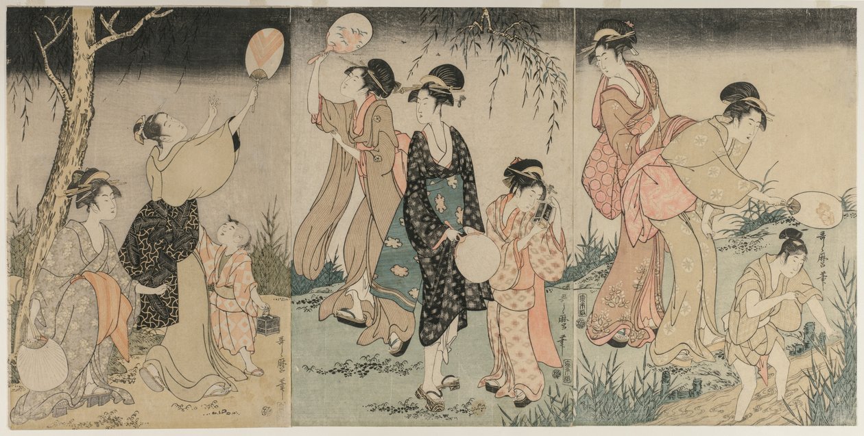 Vuurvliegjes vangen door Kitagawa Utamaro