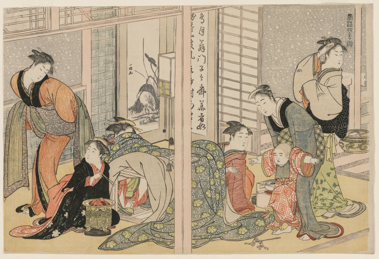 Elegante genoegens van de vier seizoenen, c. 1782 door Kitagawa Utamaro