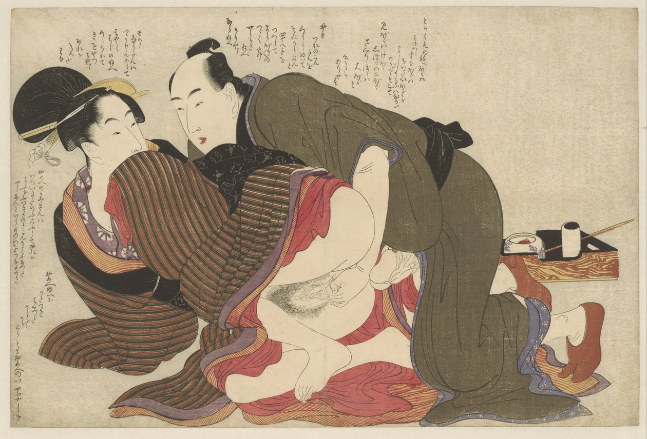 Getrouwde man en weduwe door Kitagawa Utamaro