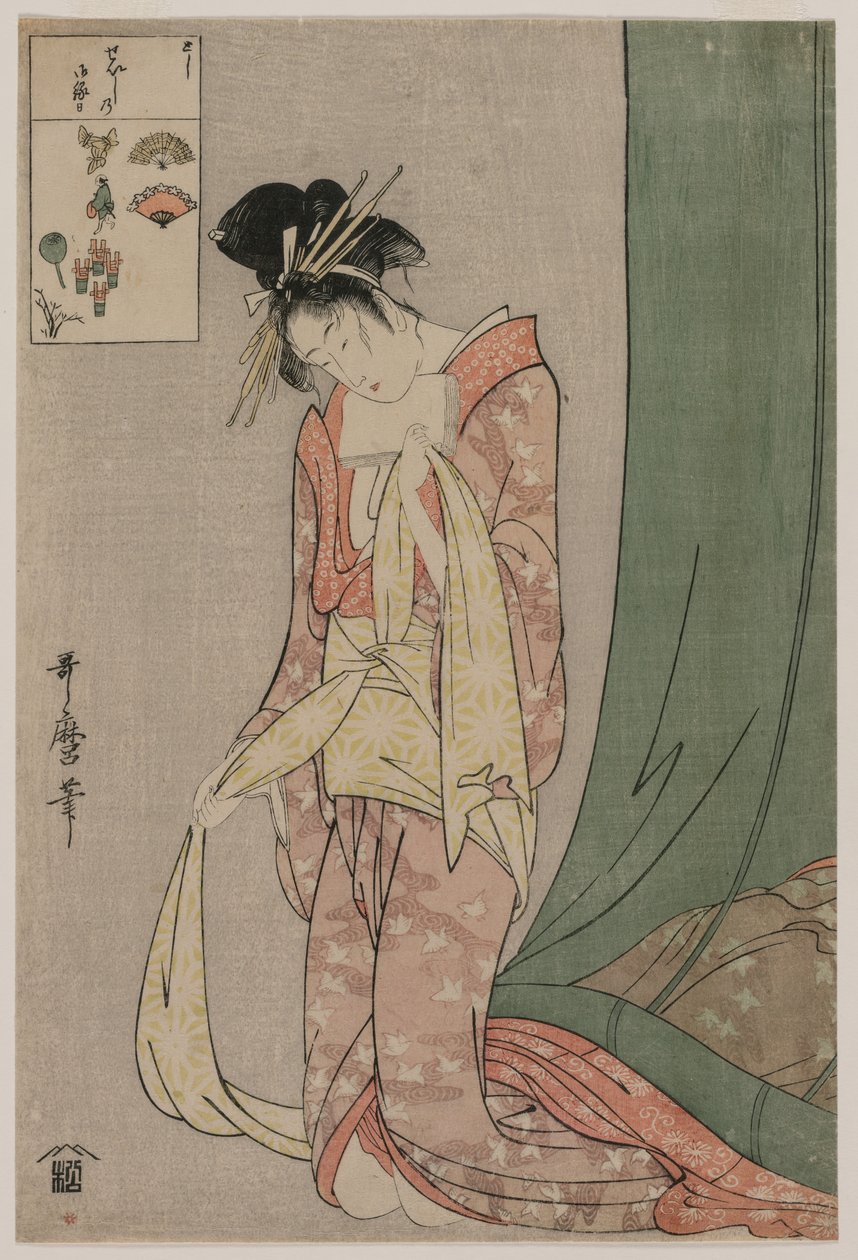 Hanaogi van Ogiya uit de serie Puzzelplaatjes, ca. 1797 door Kitagawa Utamaro