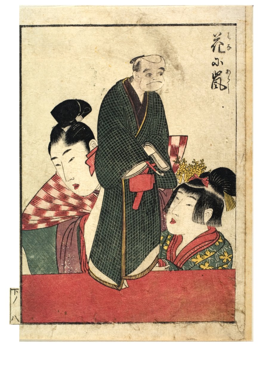 Marionet scènes met mannelijke en vrouwelijke manipulators, ca. 1758-1806 door Kitagawa Utamaro