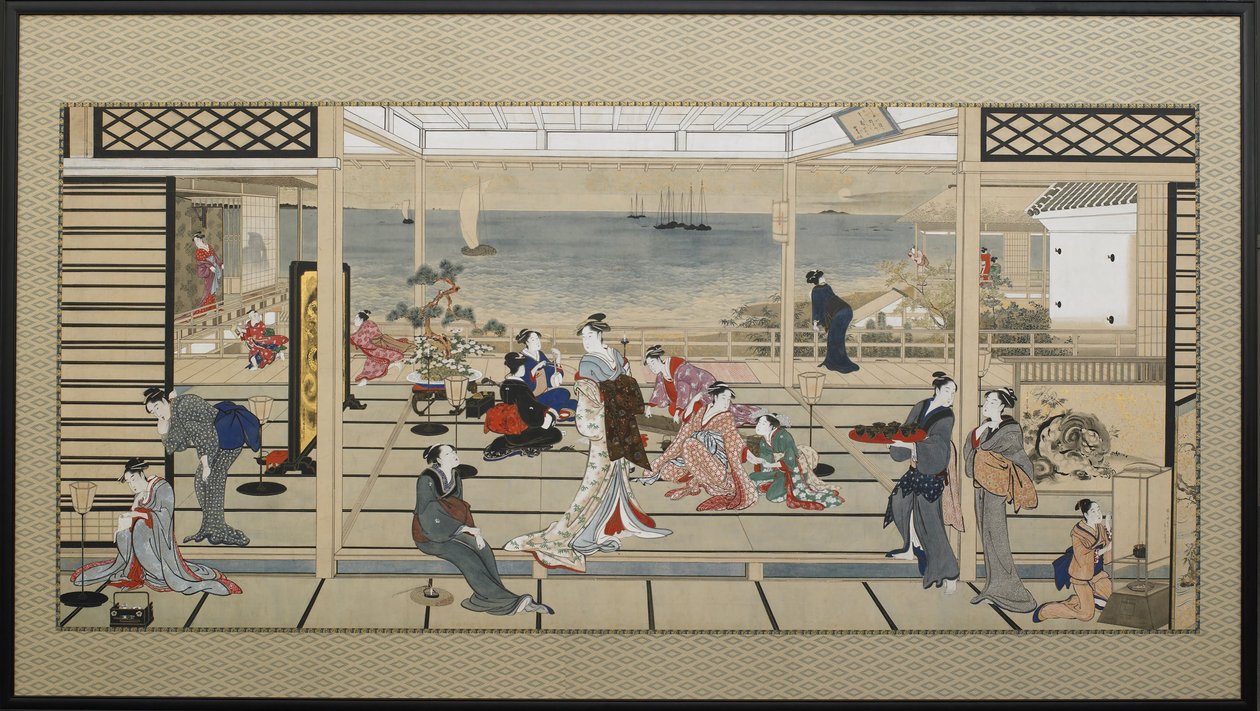 Maanlichtfeest bij Dozo Sagami door Kitagawa Utamaro
