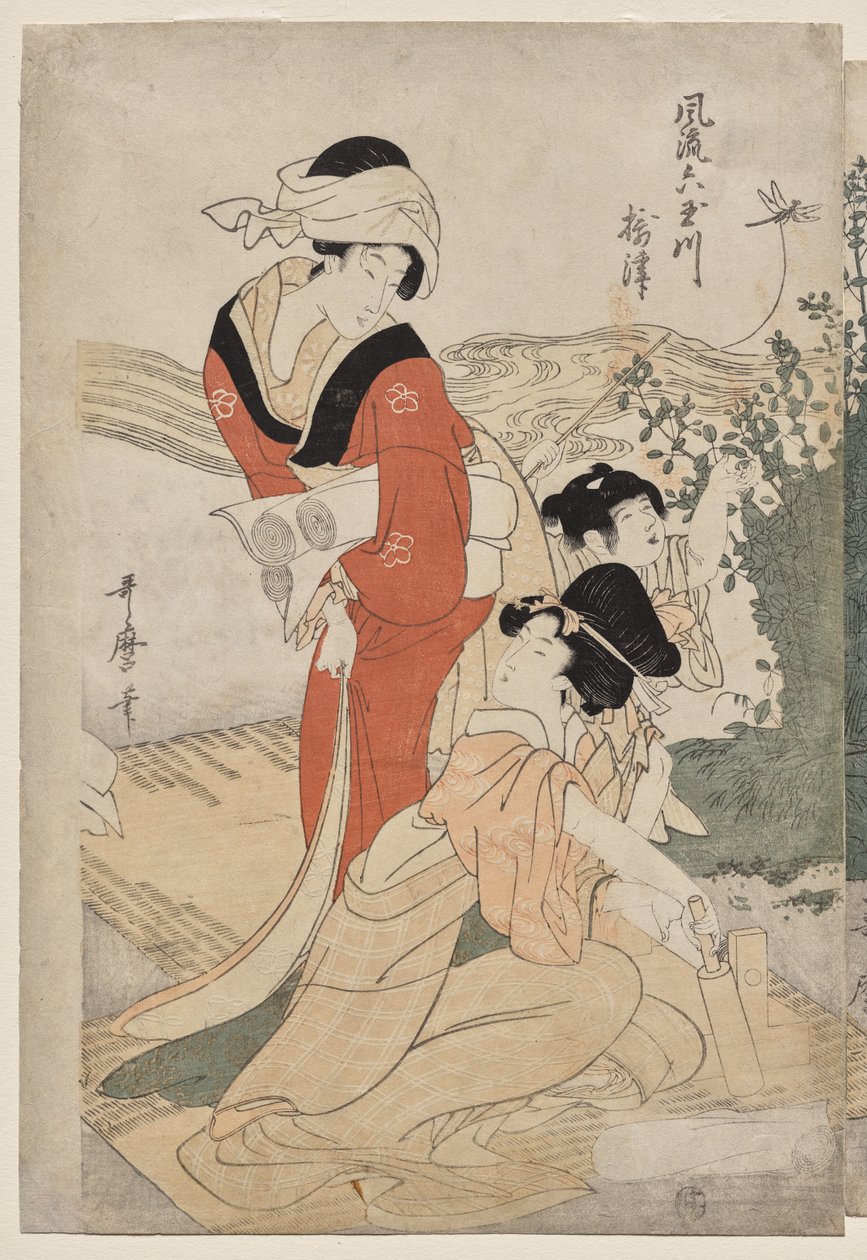 Musashi provincie uit de serie Modieuze zes juweelrivieren door Kitagawa Utamaro