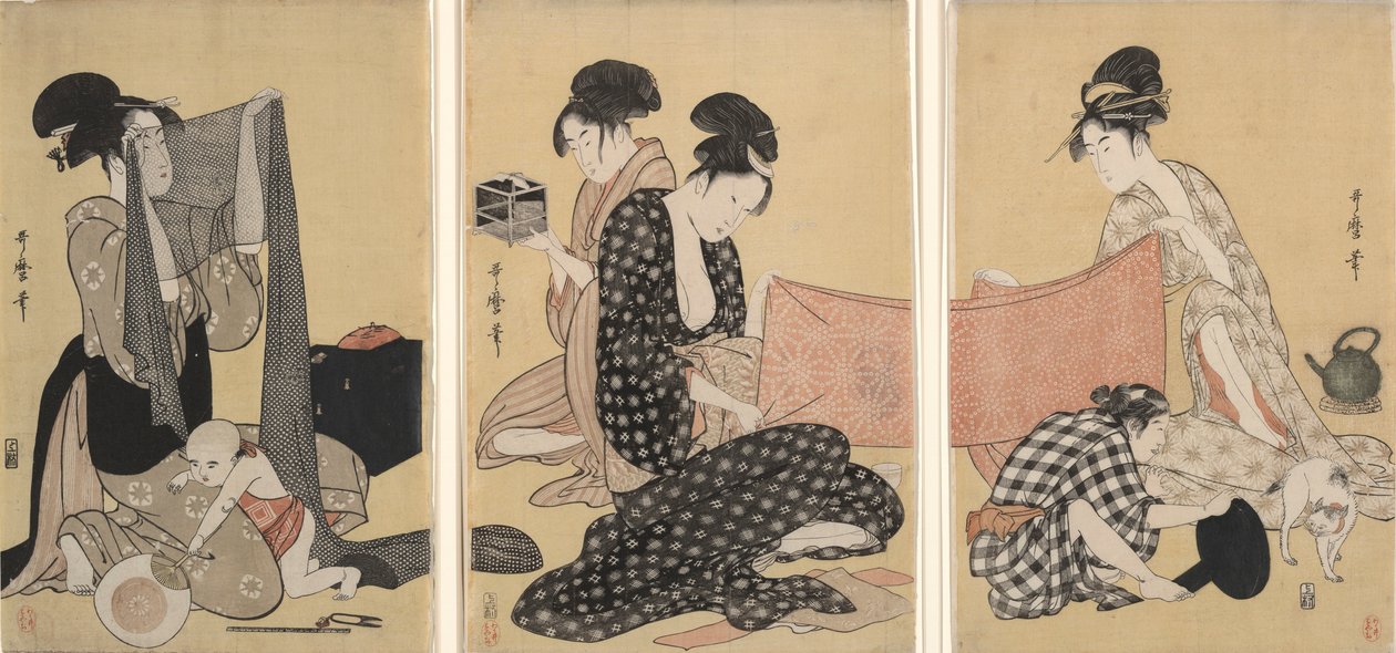 Borduurwerk door Kitagawa Utamaro