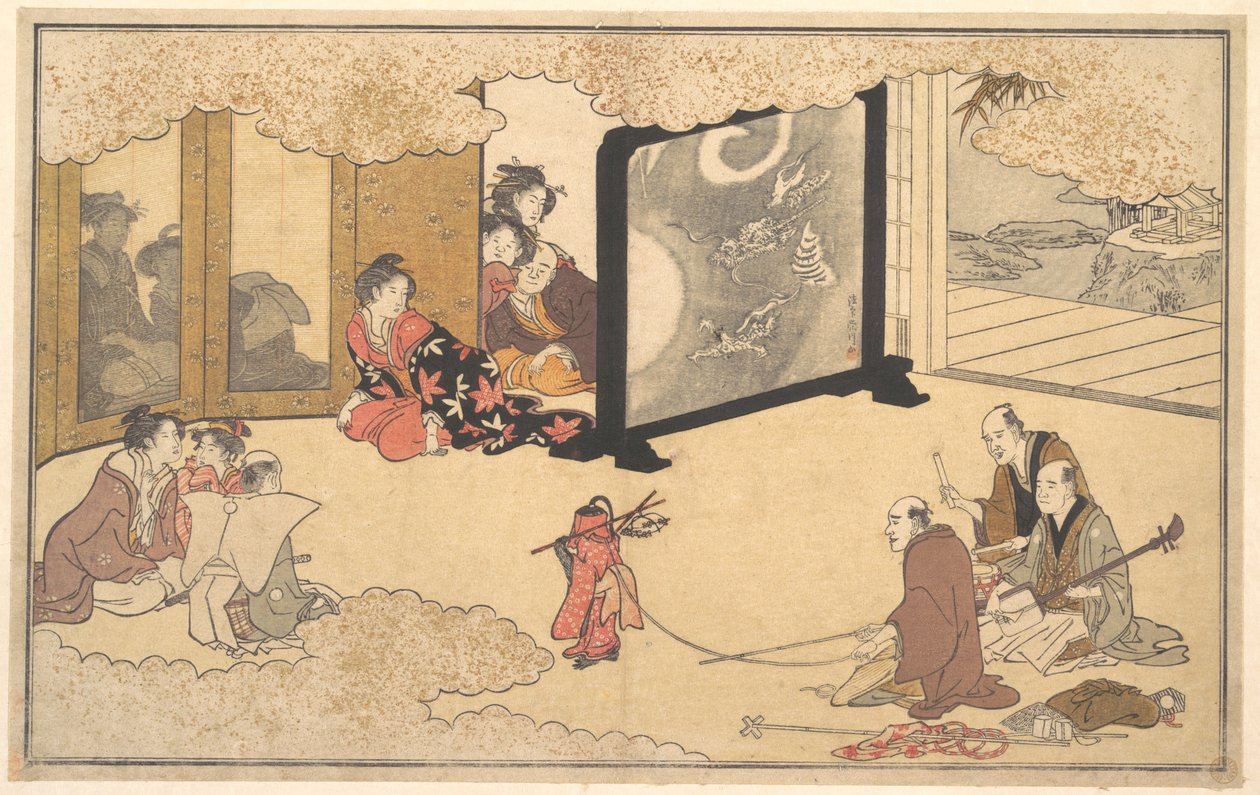 Een voorstelling bekijken door Kitagawa Utamaro