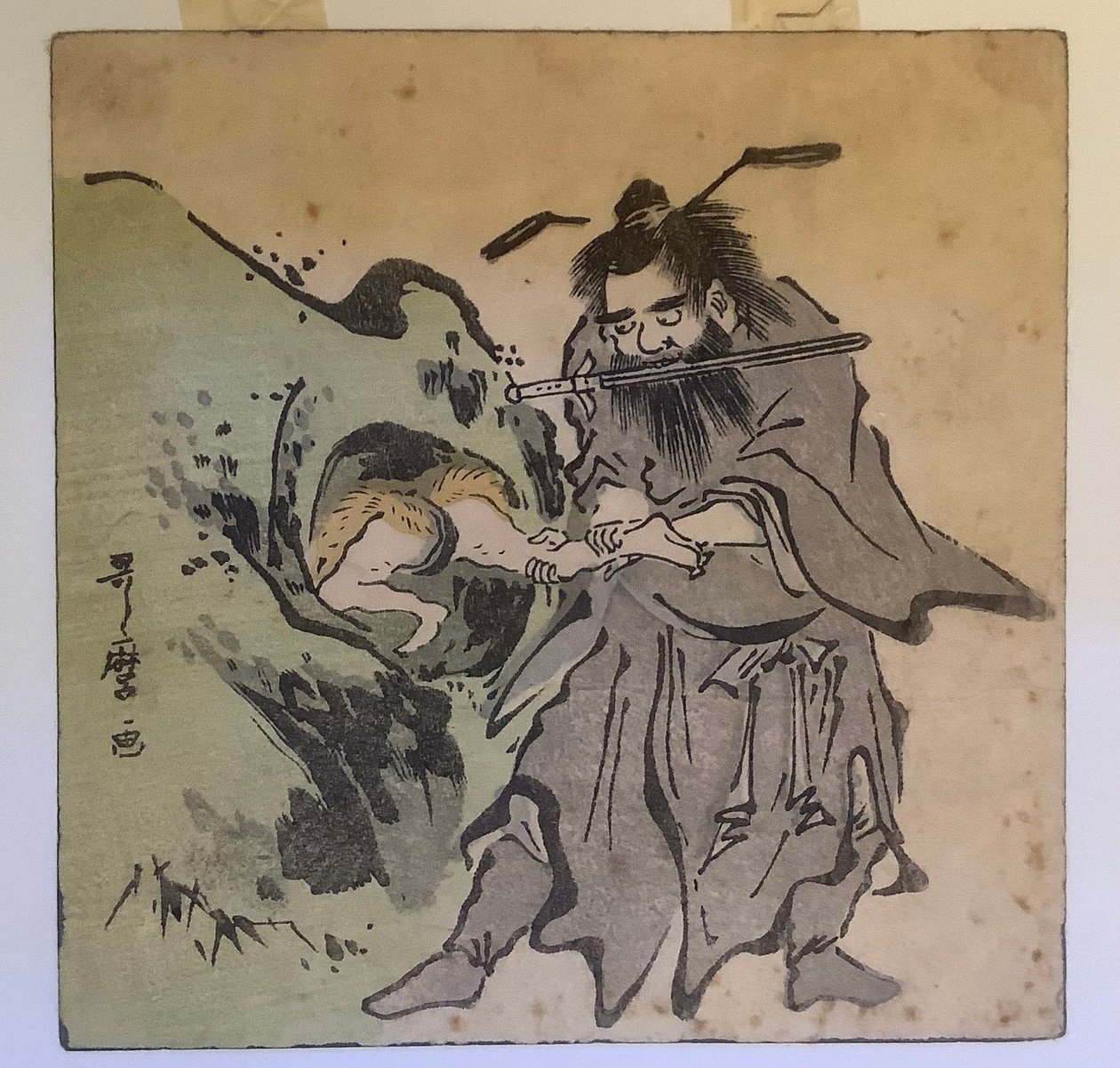 Shōki vangt een oni door Kitagawa Utamaro