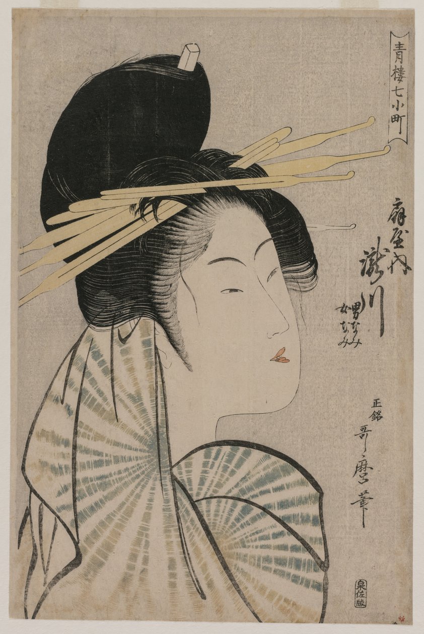 De Courtisane Takigawa van Ogiya..., 1797 of 1798 door Kitagawa Utamaro