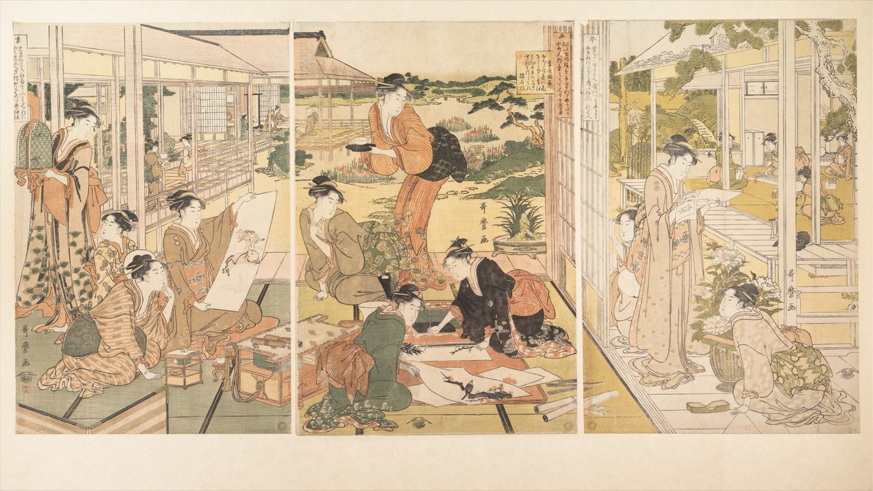De vier verwezenlijkingen (Kinkishoga) door Kitagawa Utamaro