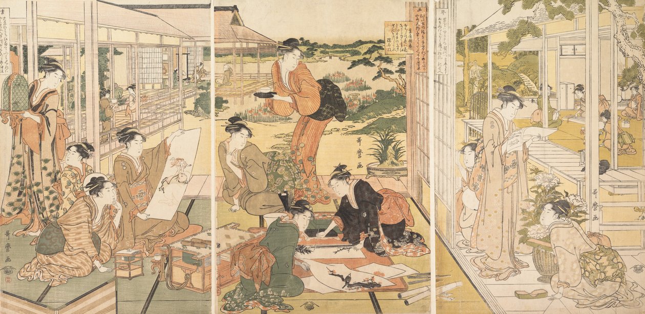 De Vier Vaardigheden Kinkishoga, ca. 1788-90 door Kitagawa Utamaro
