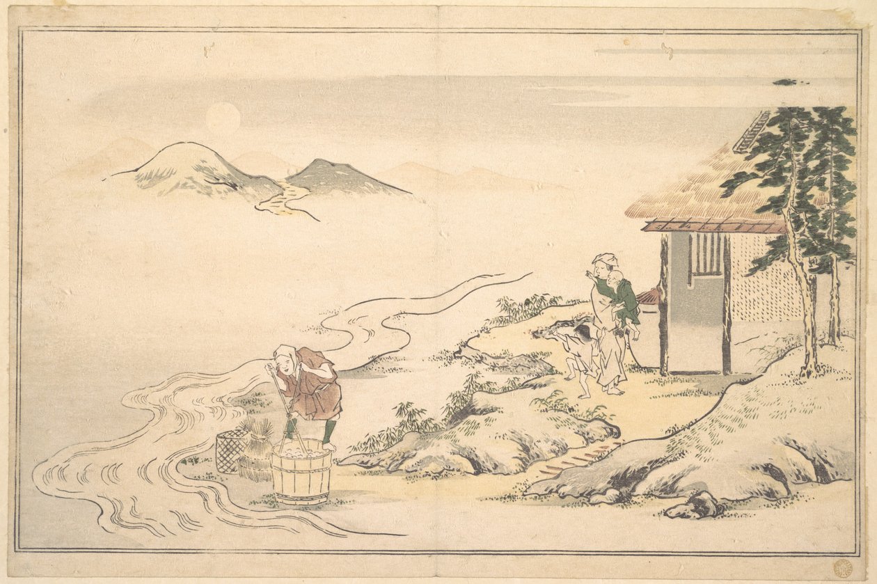 De volle maan ten tijde van de imo-oogst door Kitagawa Utamaro