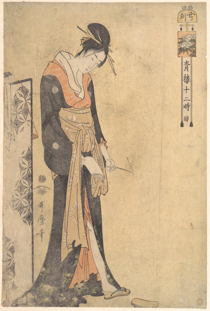 Het uur van de Os (01.00–03.00 uur) door Kitagawa Utamaro